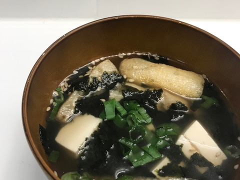 油揚げと豆腐の中華スープ